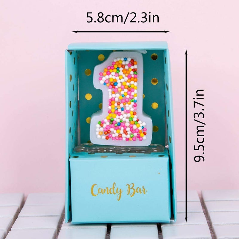 iLikePar Sweety Colorful Candy Number Cake Topper Candle for Brithday Party Baby Shower and Wedding Party Supplies Favor (One) - Image 2